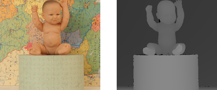 Fig6-2. Depth Map 예시 (입력, 깊이 맵)